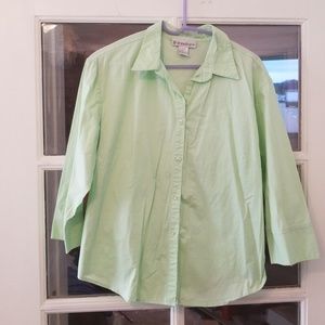 Mint green button down blouse